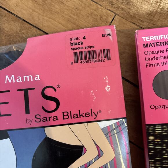 2 NEW Marvelous Mama Assets BY Sara Blakely SPANX Maternity Tights Black Size 4 - Picture 3 of 4